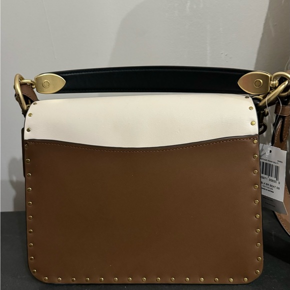 COACH beat shoulder bag in color-block with rivets - brass/vintage khaki multi - Picture 10 of 11